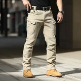 Men's Slim Fit Cargo Pants with Elastic Waist