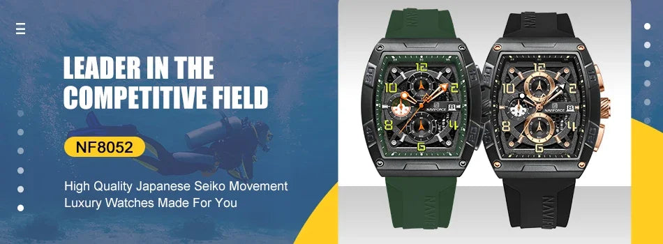 Men’s Waterproof Quartz Watch - Silicone Sport Strap