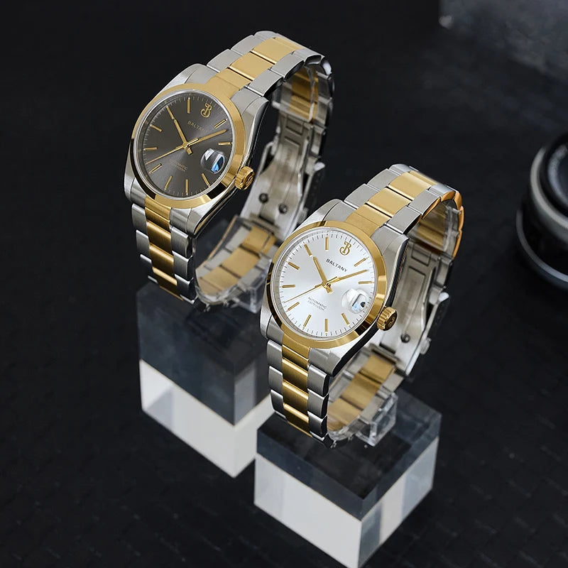 Baltany 36mm Perpetual Date Watch S4095 Sunray Dial 100M Waterproof Stainless Steel Bracelet NH35 Luxury Automatic Watch for Men