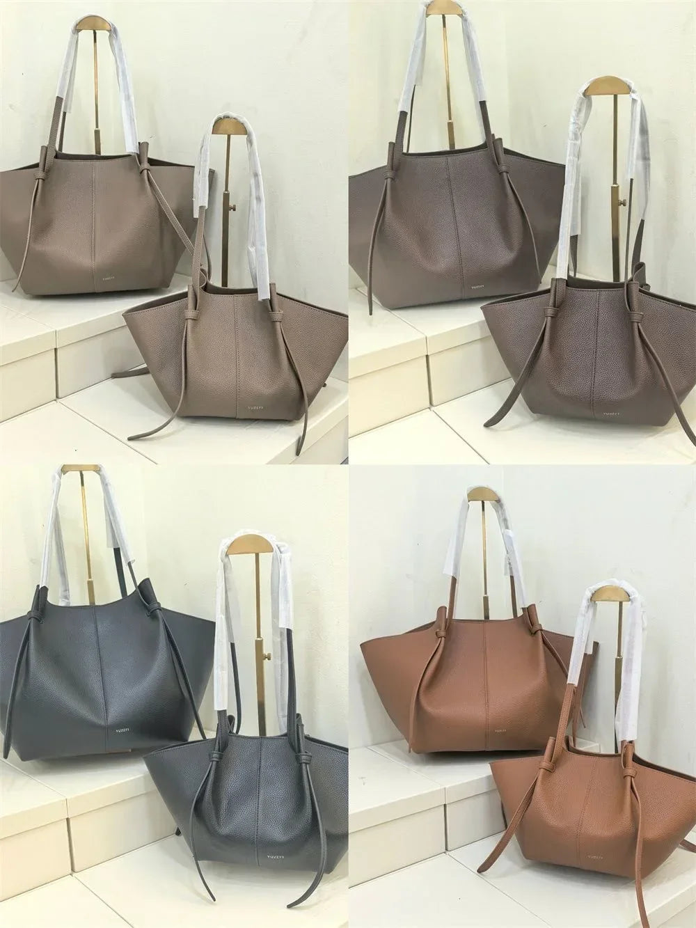 YUZEFI Women Tote Bag Solid Color Retro Minimalist Relaxation Luxury Versatile Daily Commuter Travel Large Capacity Shoulder Bag