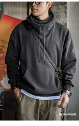 Maden Men's Polar Fleece Hoodie with Built-In Face Mask