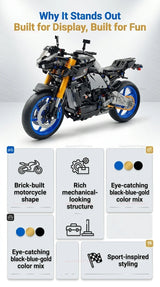 New 1478PCS Racing Motorcycle Building Blocks Kit for Adults DIY Speed Motorbike Model Educational Toy Gift Collectible for Boys