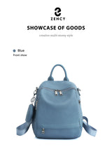 Zency Women's Genuine Leather Backpack High-Quality School Bag Travel Female Shopper Shoulder Satchel Rucksack Commuter