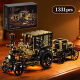 1331-Piece Vintage Steam Car Building Block Set