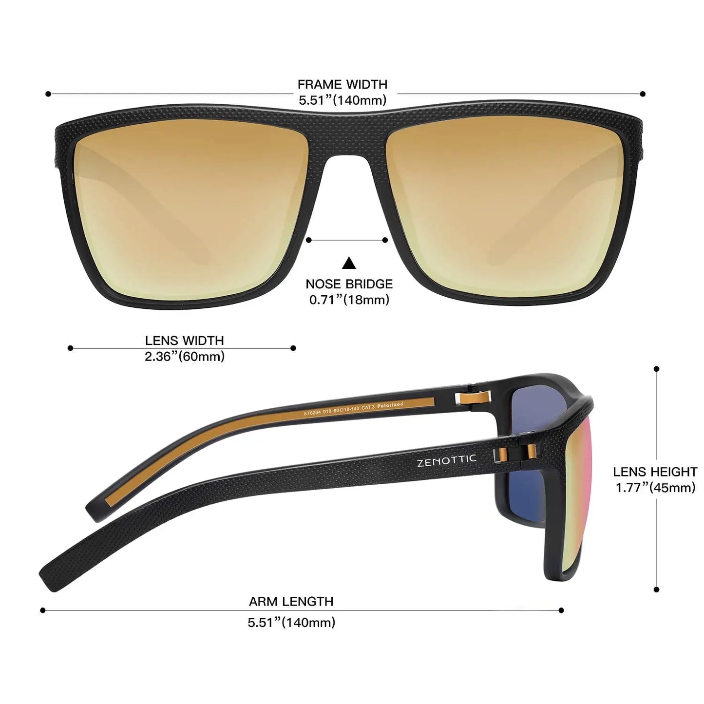 Zenottic Men's Polarized Sunglasses – UV400 TR90 Frame