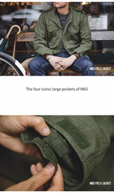 Men's Vintage Military Field Jacket – Cotton Zip Coat