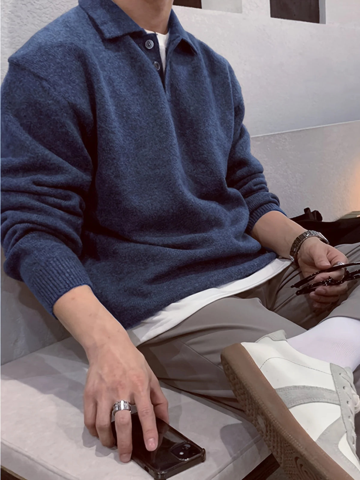 Men’s Geometric Knit Pullover Sweater