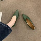 Genuine Leather Pointed-Toe Flats for Women