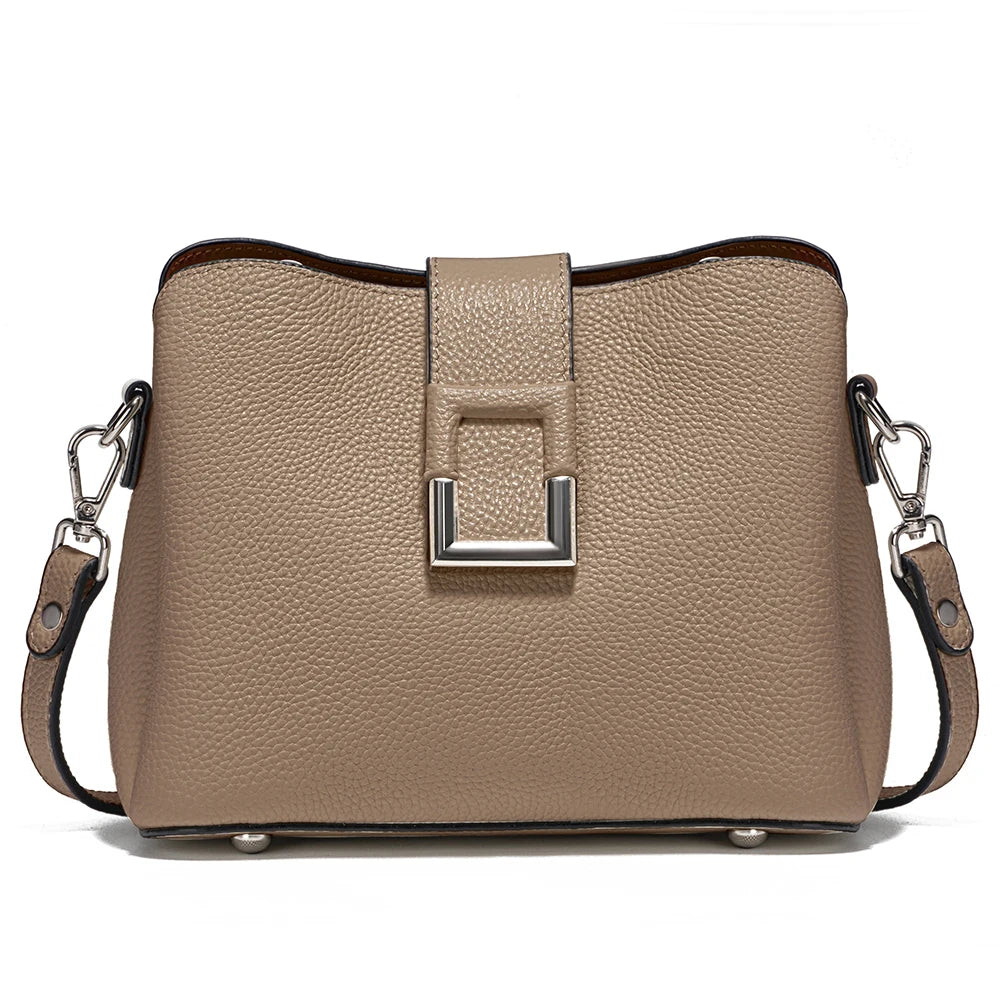 Zency Genuine Leather Bucket Shoulder Bag for Women
