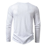 Men's Cotton Henley Long Sleeve Shirt