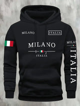 ITALIA MILANO Men Women Hoodie Outdoor Street Casual Sports Vacation Trend Spring Autumn Winter Couple Sweatshirt Top Clothing