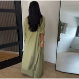Women Pant Set Stand Collar Lace Sheer Sleeveless Split Front Top Wide Leg Solid Pant Casual Elegant Two Piece Set For Ladies