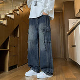 Men's Loose Straight-Leg Multi-Pocket Jeans
