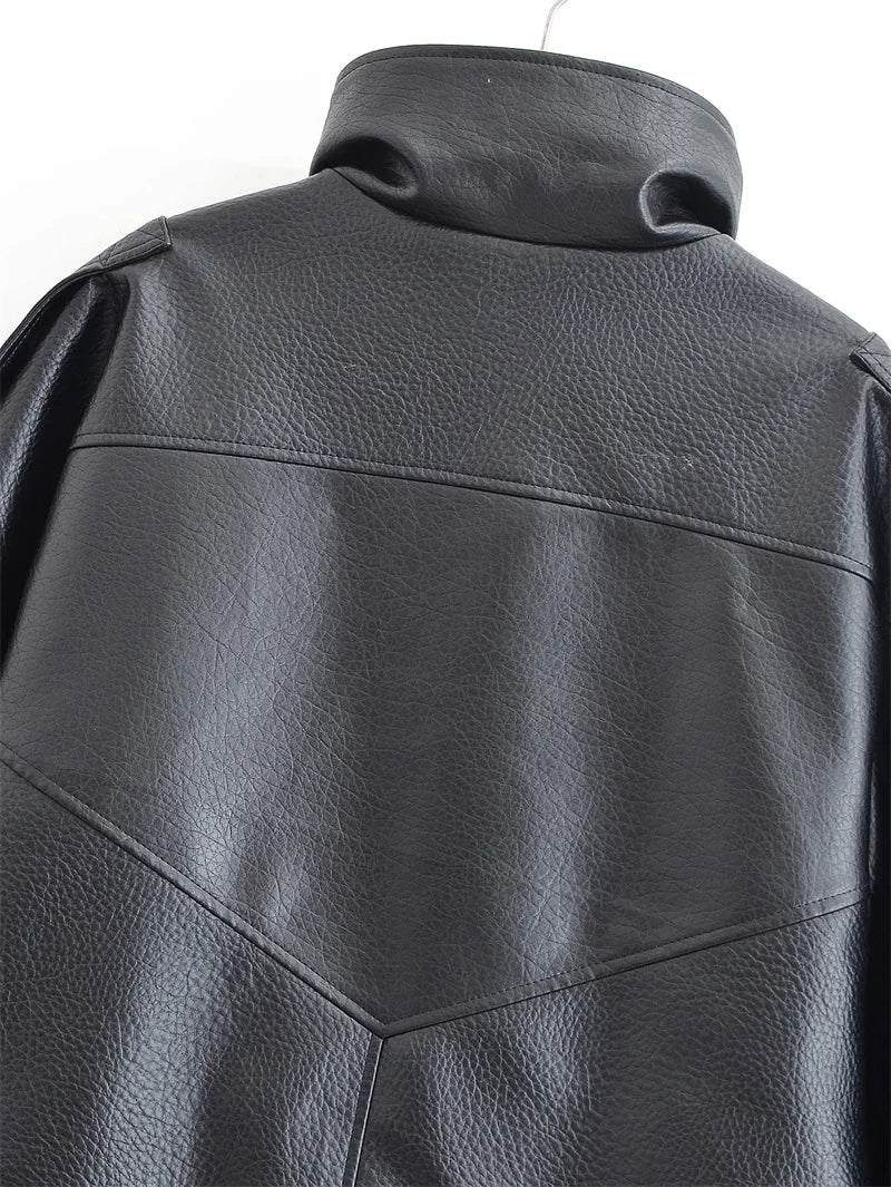 Women’s Black Moto Faux Leather Jacket