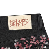 Retro Cherry Blossom Gothic Denim Shorts