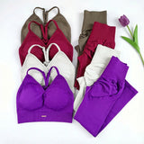 Women's Seamless Yoga Set with High-Waist Leggings