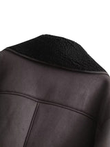 Women’s Oversized Faux Leather Bomber Jacket