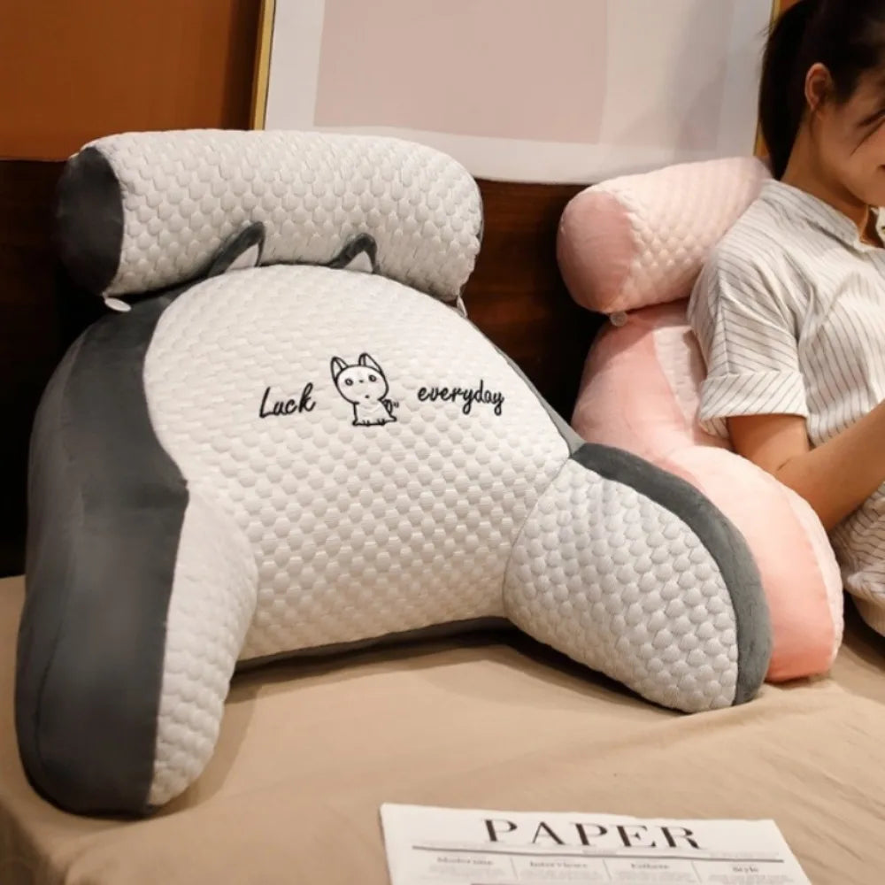 Ergonomic Reading Pillow with Adjustable Back Support,Soft Lumbar Support for Bed,Sofa, Chair,Breathable Polyester Fabric