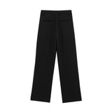 TFMLN Fashion Set For Women Summer 2025 New Slim Lapel Zipper Short Sleeve Coat Top Wide Leg Pants Two Piece Set Leisure Black