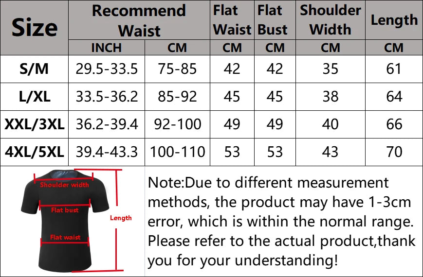 Men Sauna Sweat Short Sleeves Heat Trapping Shirts Sauna Suits Shapewear Waist Slimming Shaper Tops Workout Compression Shirts
