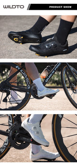 WILDTO Ultralight Cycling Shoes Men's Road Bike Shoes Hardness12 Carbon Fiber Professional Self-locking SPD Cleats Footwear