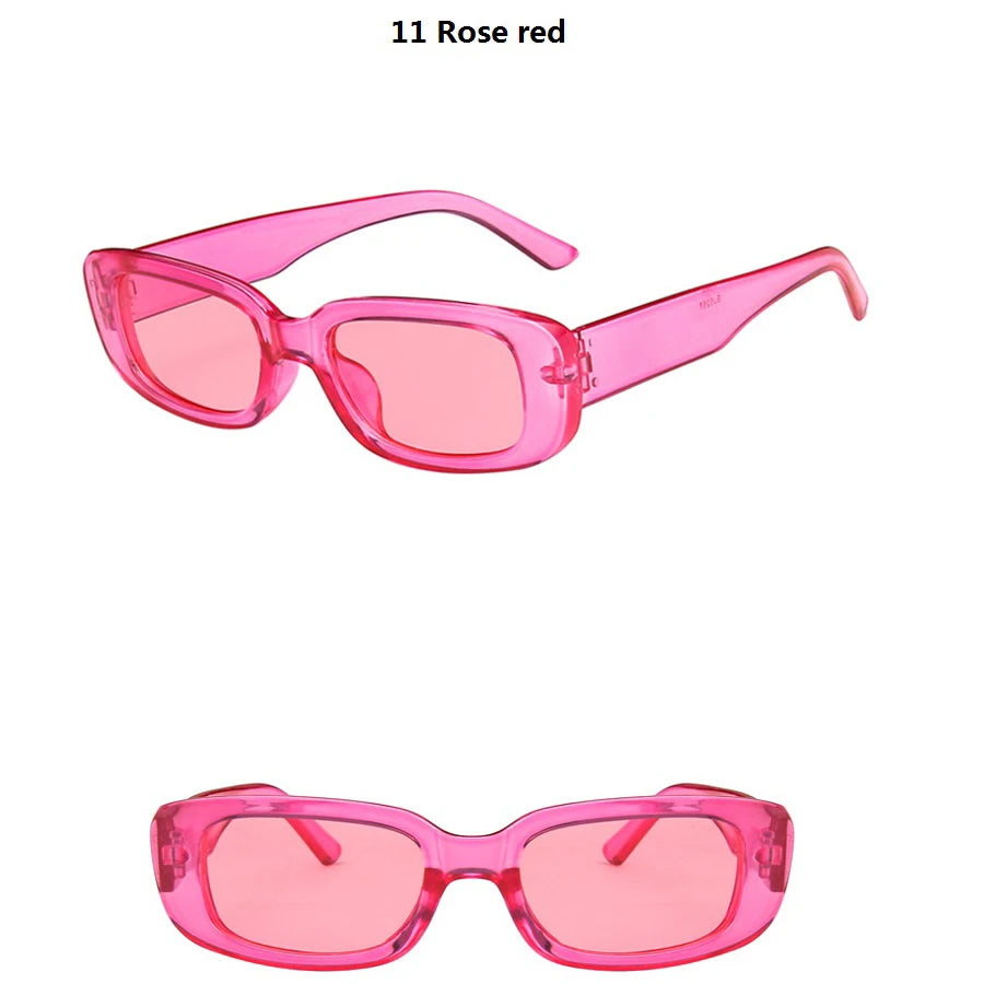 28 PCS Rectangle Sunglasses | UV400 Unisex Set