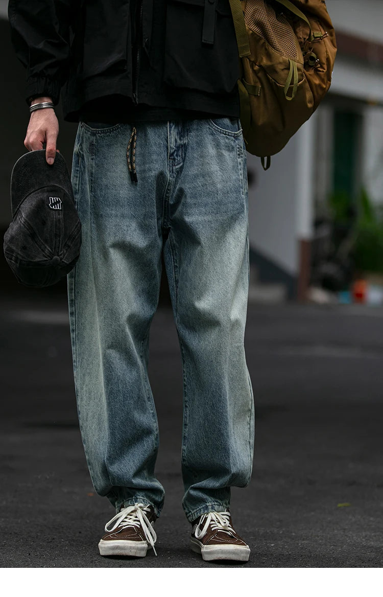 Men's Loose Fit Denim Cargo Jeans