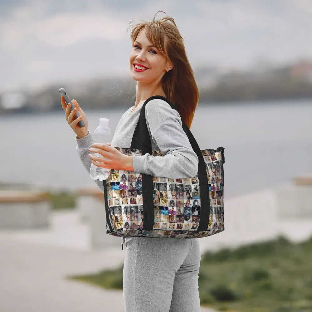 Custom The Eras Tour 1989 Taylor's Swift's American Pop Singer Tote Bag Women Large Capacity Beach Gym Travel Bags