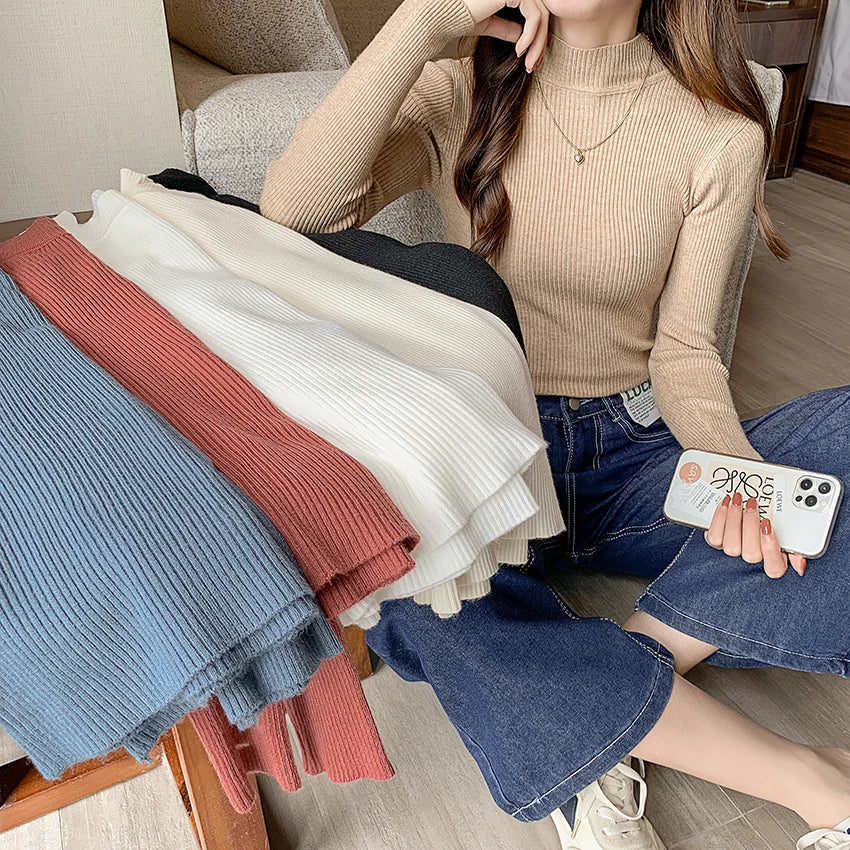 Women's Mock Neck Knit Sweater