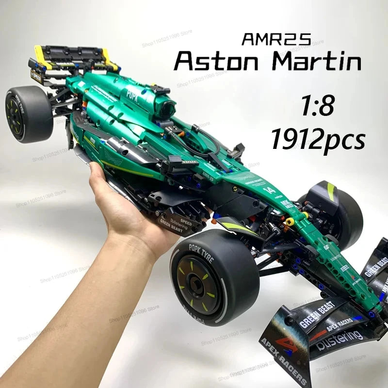 MK6022 1912PCS 1:8 New Technic Martin Aramco AMR25 Building Blocks MOC Sports Car DIY Assembly Model Set Toy Gifts for Boy Decor