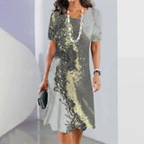 Elegant Graphic Print Midi Dress