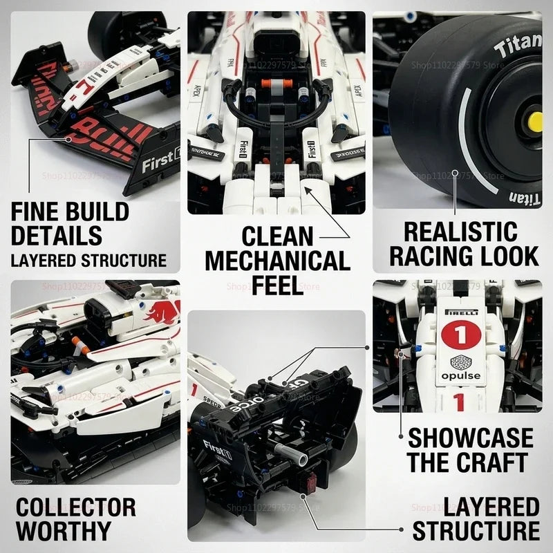 2026 NEW MK6025 Technical Classic Performance 1900+Pcs RB21 White Sports Car Building Blocks MOC DIY Assembly Model Boy Toy Gift
