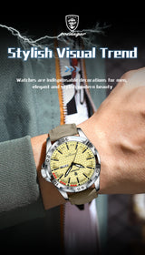 POEDAGAR Original Business Man Wristwatch Waterproof Luminous Date Week Casual Watch For Men Quartz Leather Luxury Fashion Men's Watches Reloj