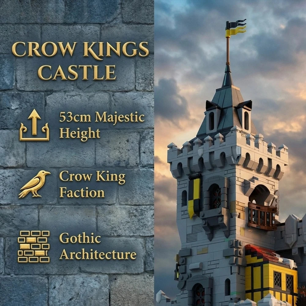 King of Crows Medieval Castle Building Blocks Set 4961PCS Fortress Construction Bricks Model Kit Assembly Toys for Adults Gift