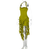 Ruffle Halter Mini Dress