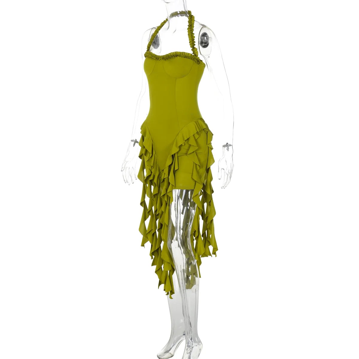 Ruffle Halter Mini Dress