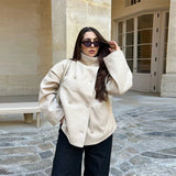 Stand Collar Woolen Short Coat