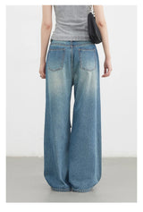 CHIC VEN Women Jeans Fashion Casual Loose High Waisted Wide Leg Denim Pants Streetwear Female Trousers Spring Autumn New 2026