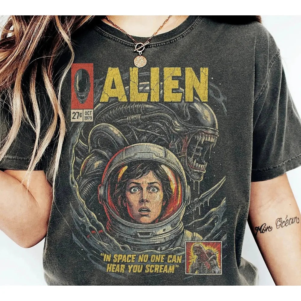 Retro Alien 1979 Comic Unisex Cotton T-Shirt