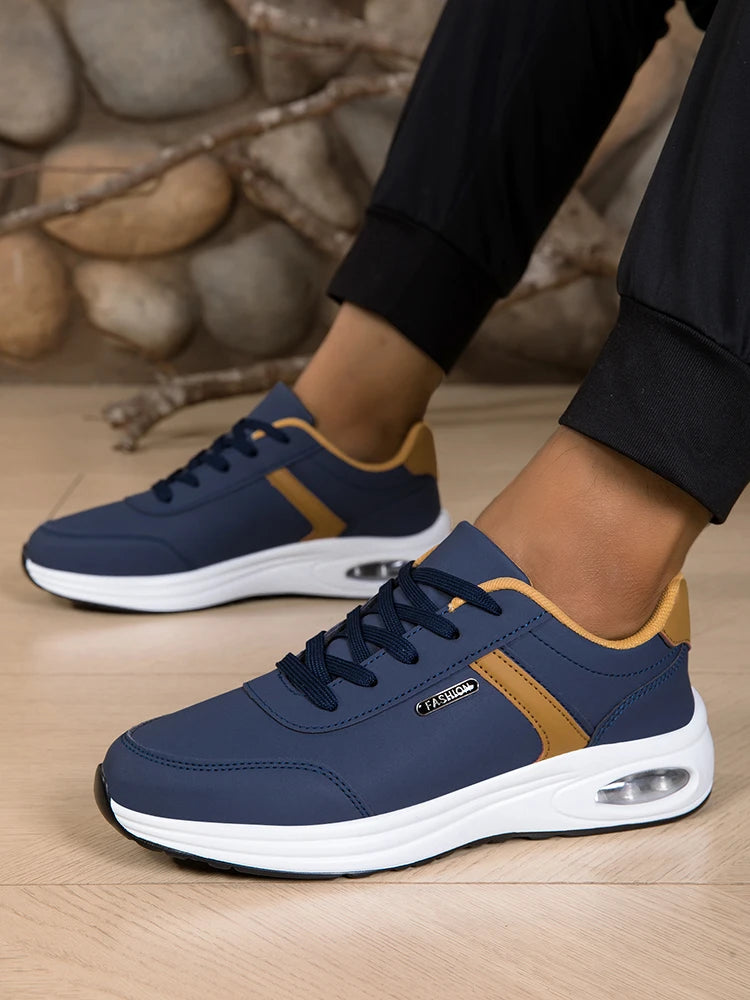 2026 New Walking Sports Shoes Leather Waterproof Casual Sports Shoes Non-slip Shock Absorption Running Shoes Men's Tennis Shoes
