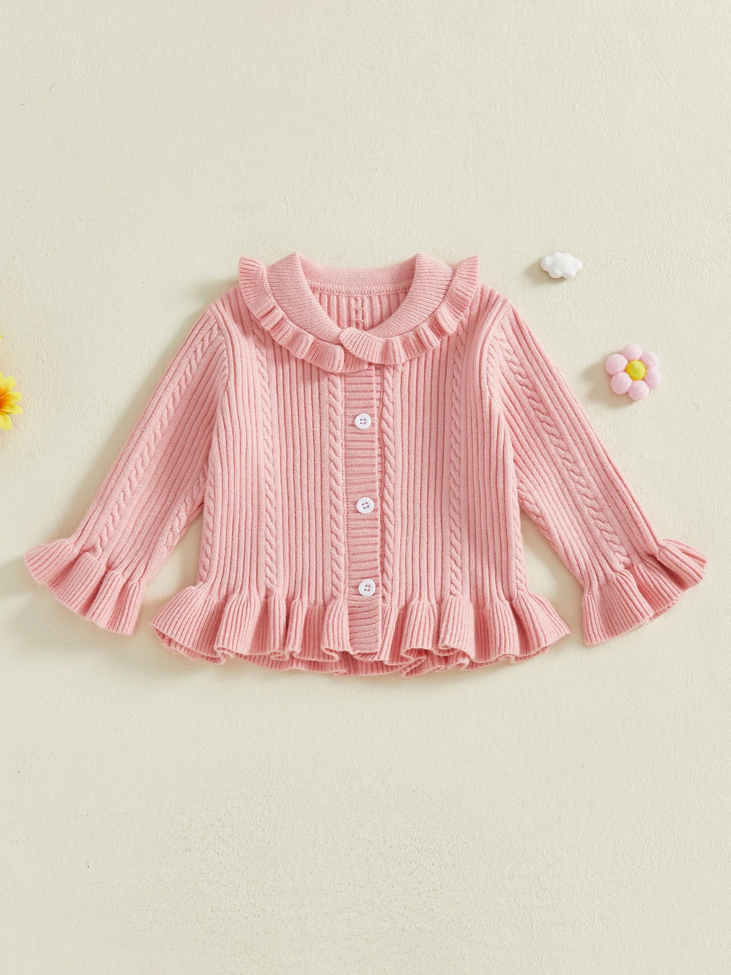 Classic Baby Girl V-Neck Knit Cardigan