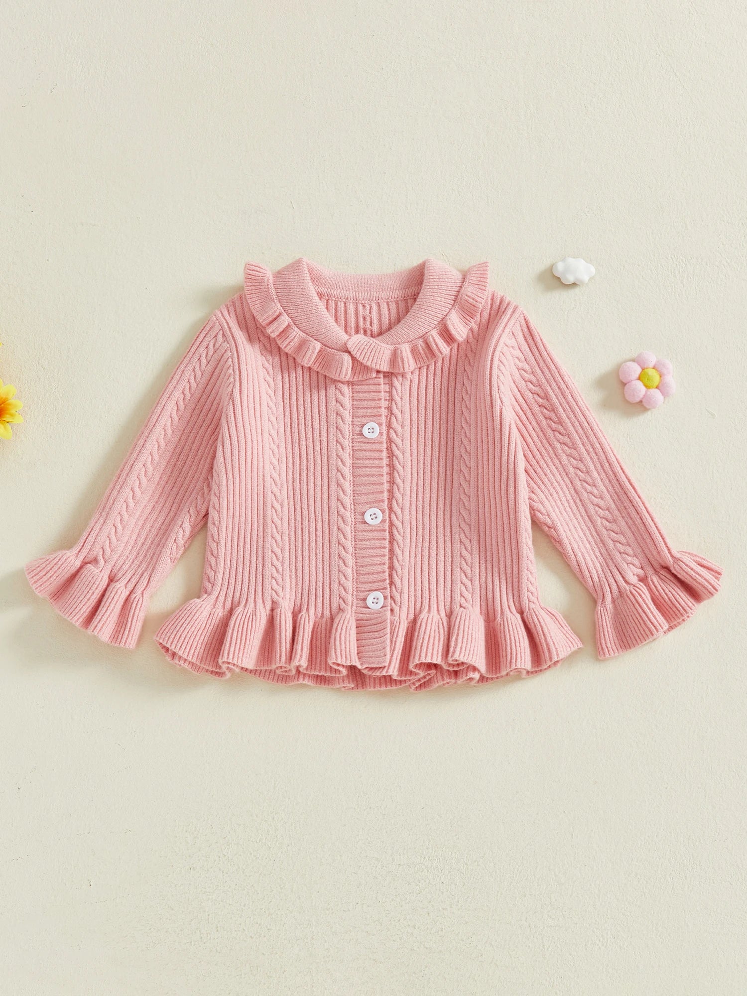 Classic Baby Girl V-Neck Knit Cardigan