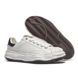 Unisex Thick Sole Board Sneakers — Breathable Lace-Up Casual Walking Shoes