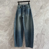High-Waist Cotton Straight Jeans — Women's Slim Fit