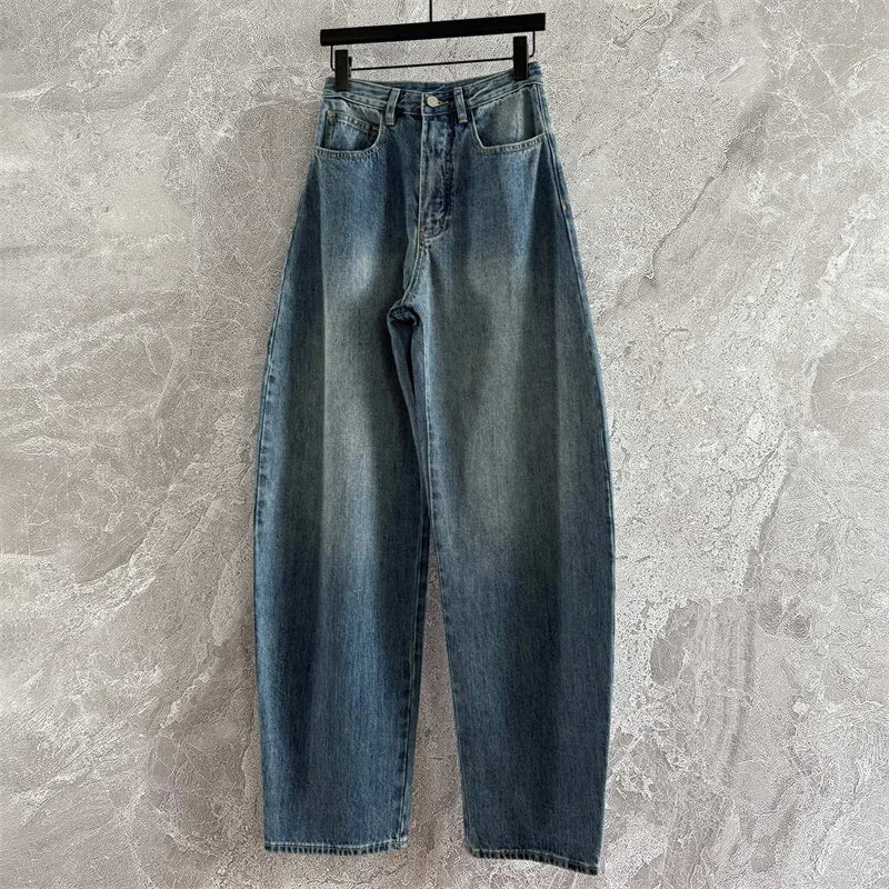 High-Waist Cotton Straight Jeans — Women's Slim Fit