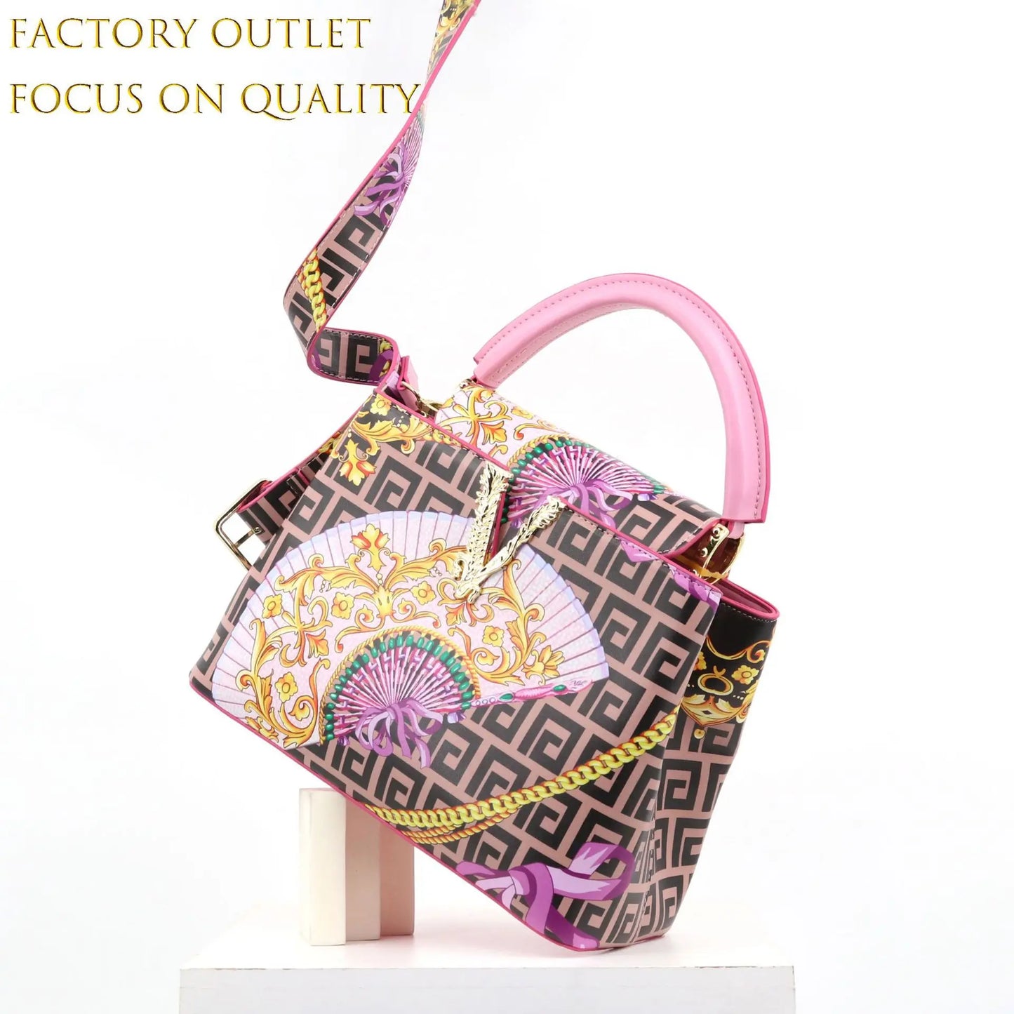 Ins Famous Fashion Classic Printed PU Leather Women's Handbags – Luxury Elegant Shoulder Crossbody Top Handle Bag