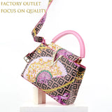 Ins Famous Fashion Classic Printed PU Leather Women's Handbags – Luxury Elegant Shoulder Crossbody Top Handle Bag