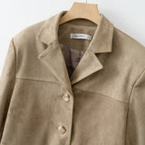 2025 Fall / Autumn Winter New Women Fashion Suede Basic Jacket Basic Blazer