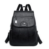 Women's Leather Backpack with Organizer Pockets