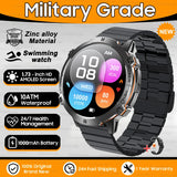 2025 New 1000mAh Battery Sports SmartWatch 1.73" AMOLED Screen 10ATM Waterproof Compass Altimeter Military T-Rex3 Smartwatch Men